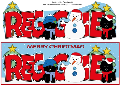 Christmas Jazz Dogs & Snowman REGGIE large dl 
