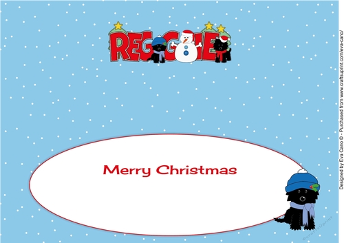Christmas Jazz Dogs & Snowman REGGIE large dl insert