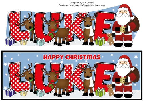Santa and his Reindeers LUKE large dl 