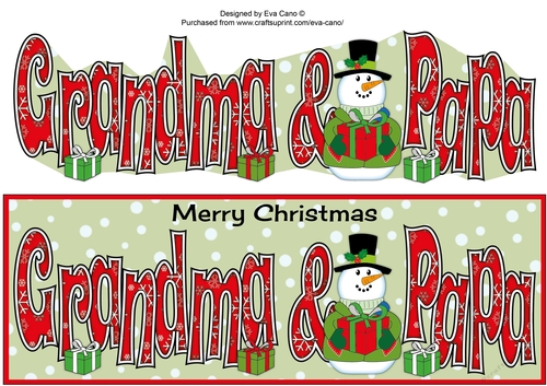 Snowman in Jacket GRANDMA & PAPA large dl