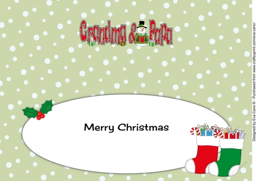 Snowman in Jacket GRANDMA & PAPA large dl insert