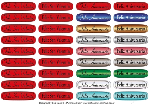 Spanish Tags Valentines & Anniversary