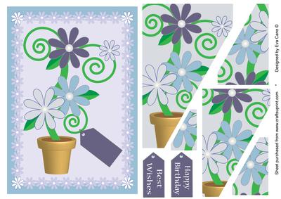 Flowers in Pot Pyramid – Blue Shades