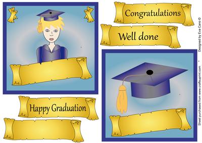 Graduation Toppers in Blue