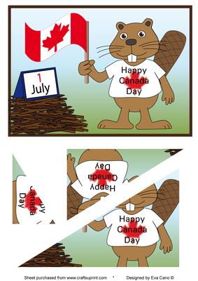 Beaver Wishing Happy Canada Day