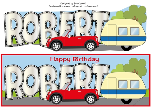 Red Car & Caravan ROBERT large dl