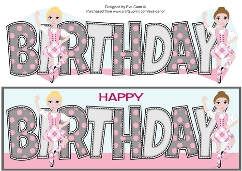Highland Dancing Girls BIRTHDAY large dl