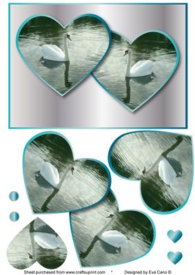 Beautiful Swans in Hearts – Turquoise