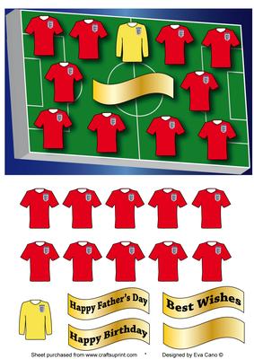 Fathers Day or Birthday for England Football Fan 3D (away)