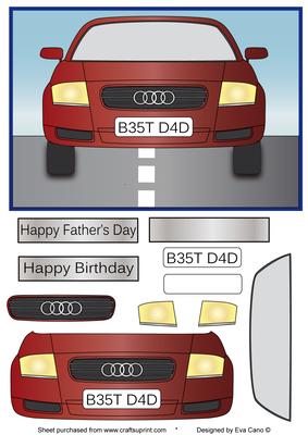 Best Dad Audi Car for Fathers Day or Birthday (red)