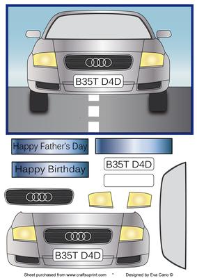 Best Dad Audi Car for Fathers Day or Birthday (silver)