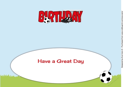 Football Boots & Football BIRTHDAY large dl insert