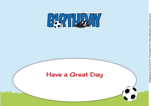 Football Boots & Football BIRTHDAY large dl 2 insert