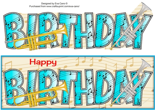 Trumpets BIRTHDAY large dl