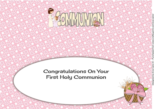 Girl & Little Angel First Holy Communion large dl 2 insert