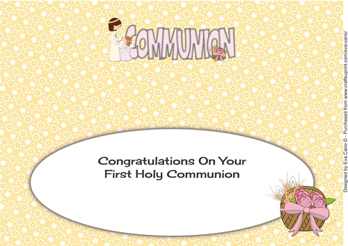 Girl & Little Angel First Holy Communion large dl 2 insert