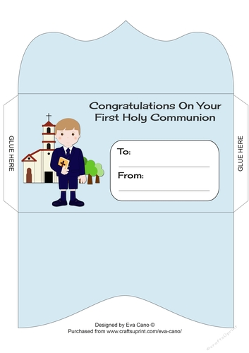 Boy & Church First Holy Communion money wallet