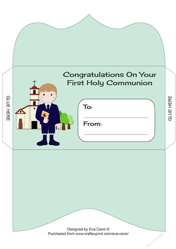 Boy & Church First Holy Communion money wallet