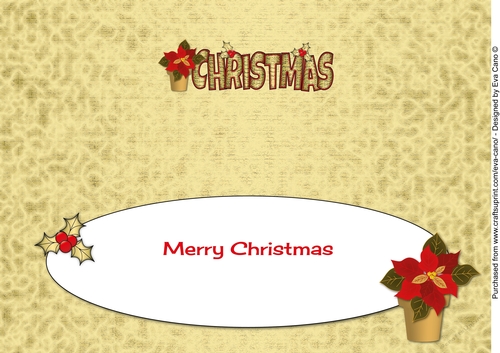 Red Poinsettia CHRISTMAS large dl insert