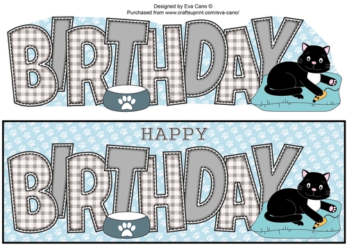 Louie the Cat BIRTHDAY large dl