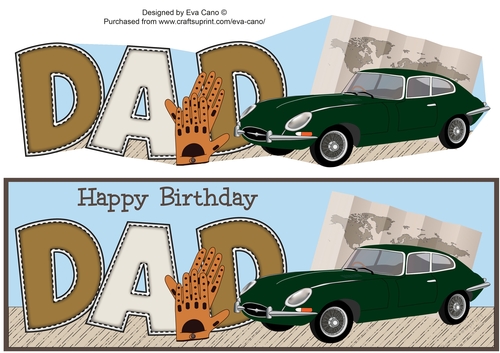 British Green Jaguar DAD large dl