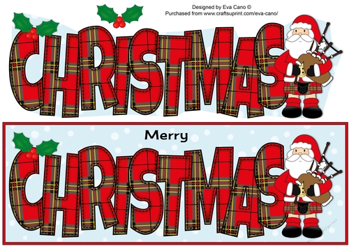 Scottish Santa CHRISTMAS large dl