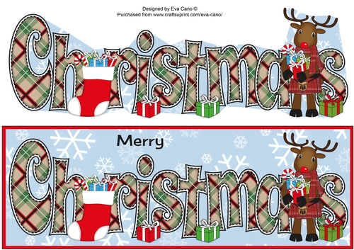 Scottish Rudolf the Reindeer CHRISTMAS large dl