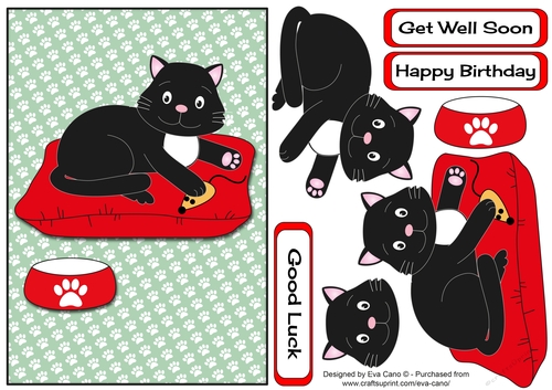 Louie the cat decoupage