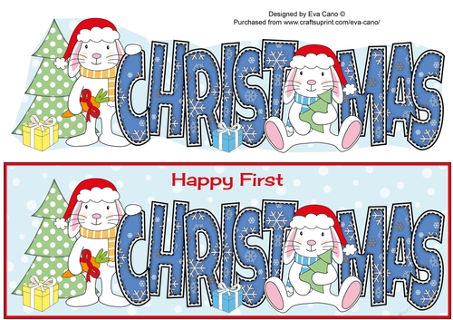 First Christmas Bunny Rabbits CHRISTMAS large dl 2