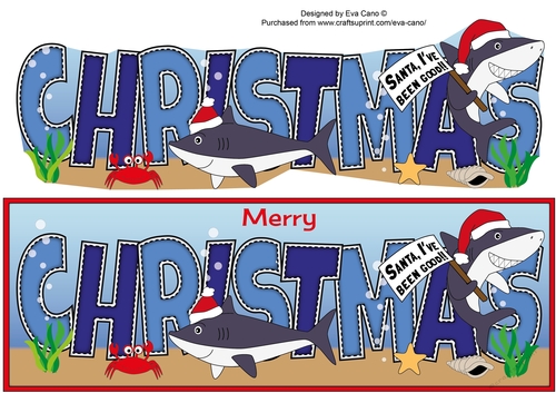 Christmas Sharks CHRISTMAS large dl