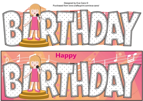 Little Pop Star BIRTHDAY large dl