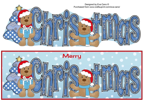 Christmas Teddies CHRISTMAS large dl