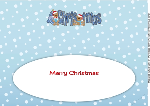 Christmas Teddies CHRISTMAS large dl insert