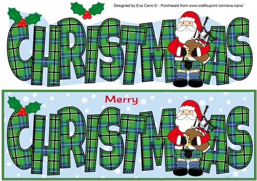 Scottish Santa CHRISTMAS large dl