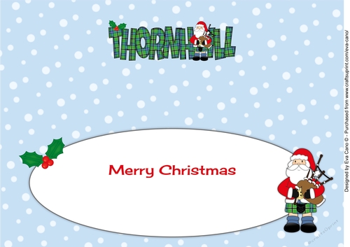 Merry Christmas from THORNHILL Scottish Santa large dl insert