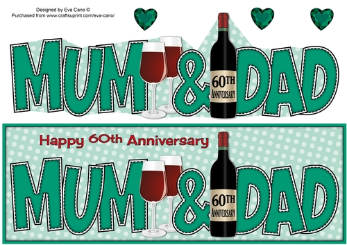Red Wine MUM & DAD 60th Anniversary large dl
