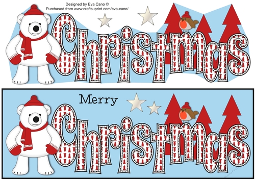 Monty Polar Bear CHRISTMAS large dl