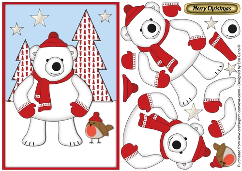 Monty Polar Bear decoupage