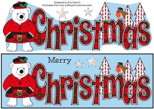 Scottish Monty Polar Bear CHRISTMAS large dl