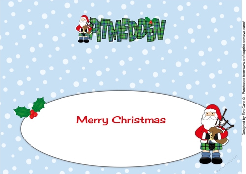 Merry Christmas from PITMEDDEN Scottish Santa large dl insert