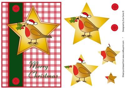 Christmas Robin Red Background