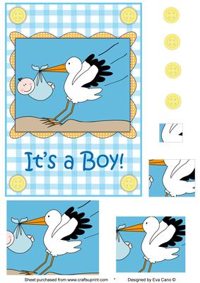 It’s a Boy! Stork with Baby Boy