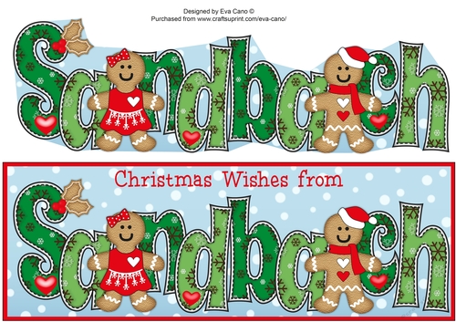 Christmas Wishes from SANDBACH Gingerbread Couple large dl