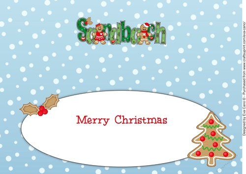 Christmas Wishes from SANDBACH Gingerbread Couple large dl insert