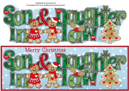 Gingerbread Couple Son and Daughter in law large dl