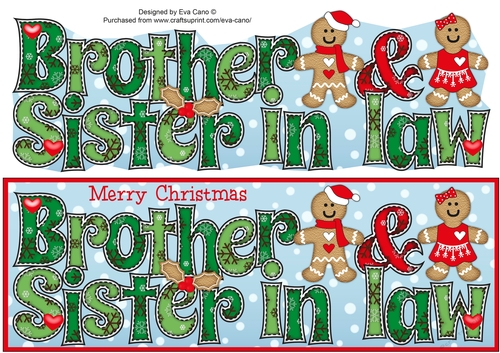 Gingerbread Couple Brother and Sister in law large dl