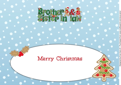 Gingerbread Couple Brother and Sister in law large dl insert