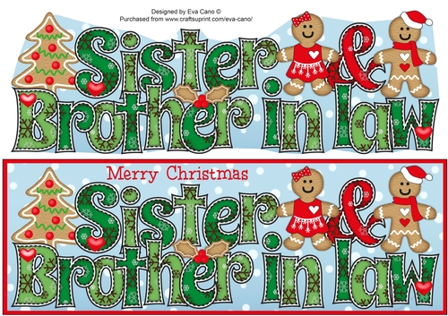 Gingerbread Couple Sister and Brother in law large dl