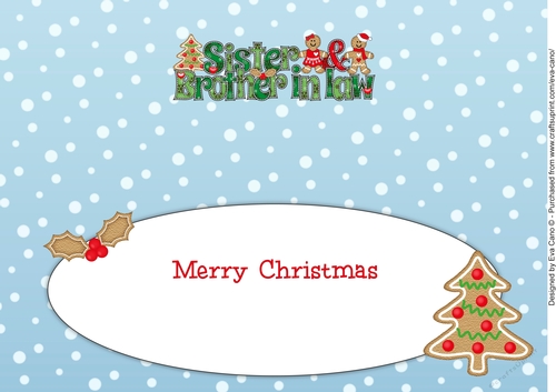 Gingerbread Couple Sister and Brother in law large dl insert