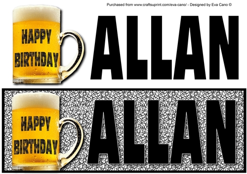 Happy Birthday ALLAN large DL (black)